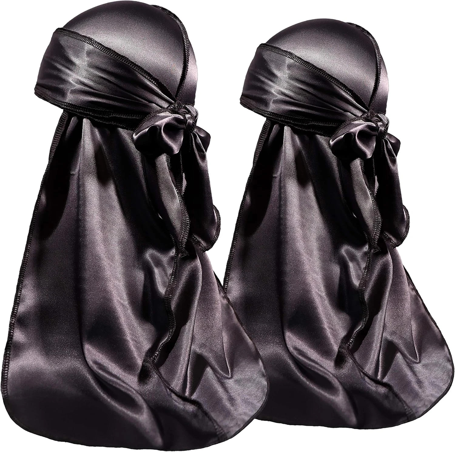 2 Pieces Silky Durag Pack for Men Women Waves, Premium Satin Deluxe Du-Rag2 Piec