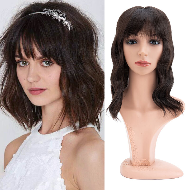 Real as Human 5″-20″ Hair Topper with Bangs Toupee Clip in Hairpiece Extensions
