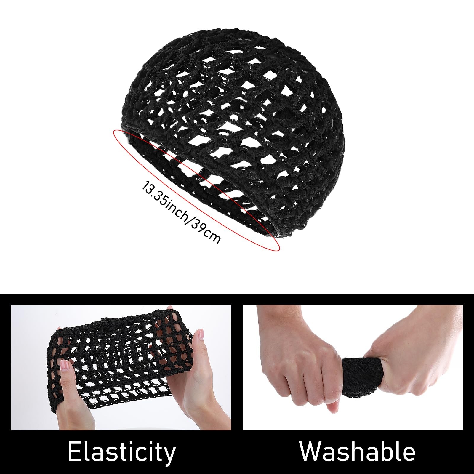 2Pcs Adjustable Wig Cap for Thick Long Hair Mesh Net Crochet Weave Braided Cap