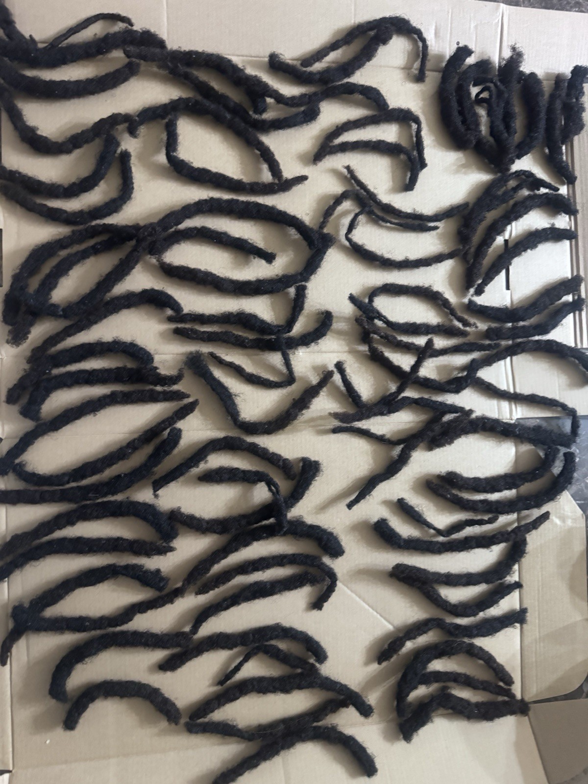 83 real human hair Free Form dreadlocks Black Color 3”-8” Average 6 Inches