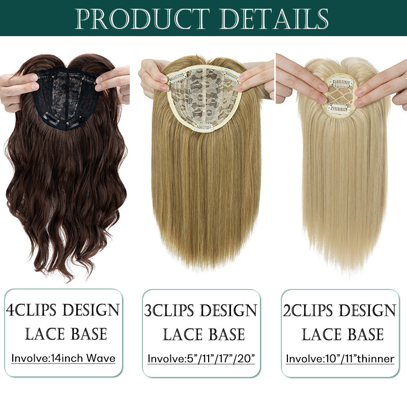 Clip in Hairpiece 5″-20″ Topper Hair Toupee Natural AS HUMAN Silk Base Toupee US