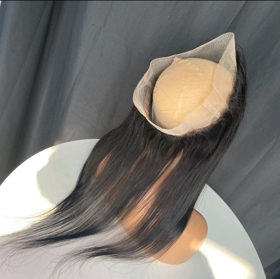 12A 20INCH LACE 360 FRONTAL BRAZILIAN VIRGIN HUMAN HAIR SILKY STRAIGHTS 120g 1B#