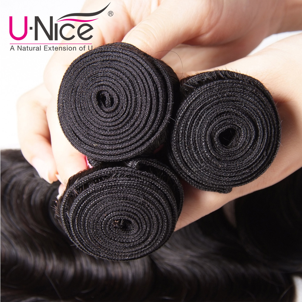 UNice Hair Malaysian Body Wave 3 Bundles Human Hair Extensions Virgin Hair Weave