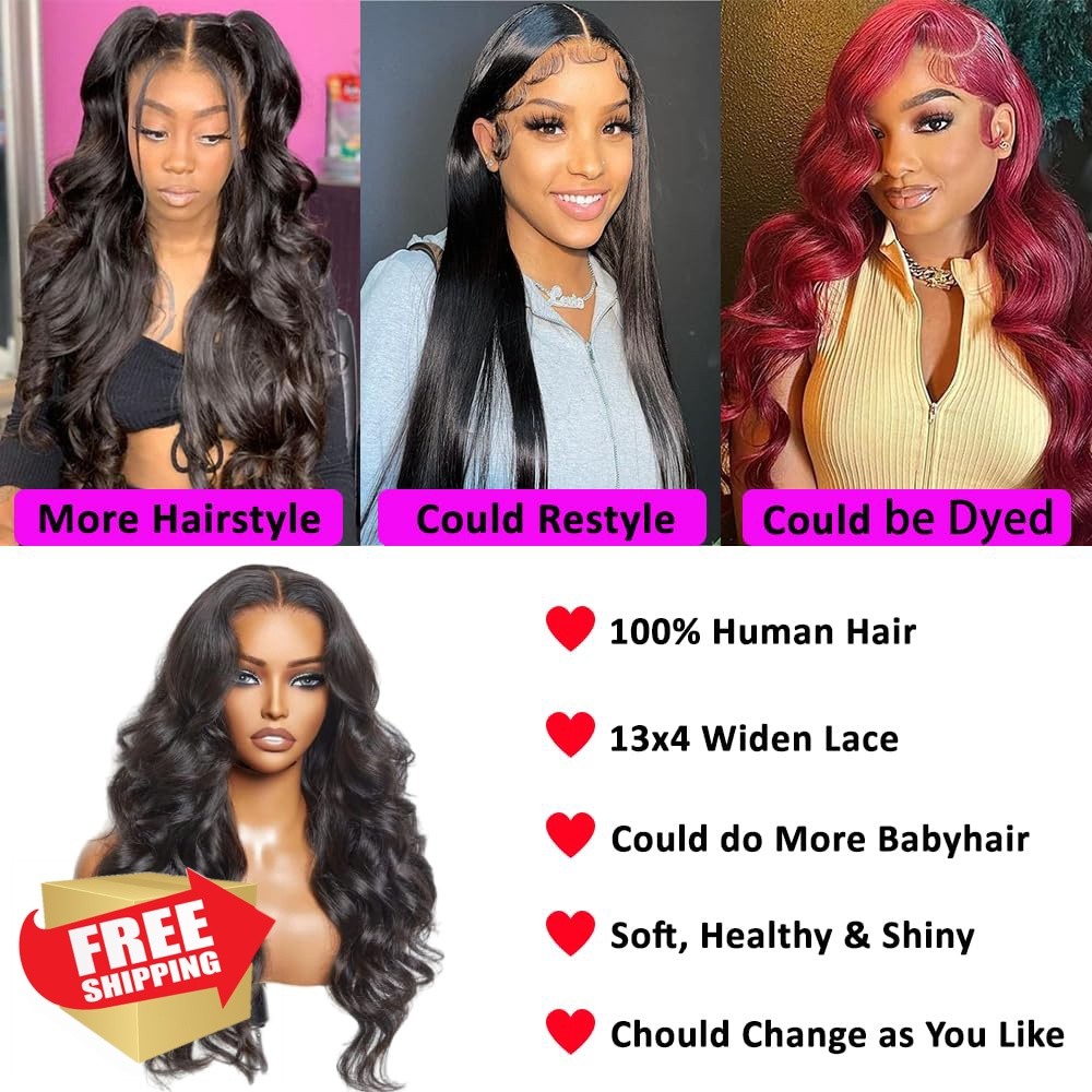 Pinketer 30 Inch Body Wave Lace Front Wig Natural Color