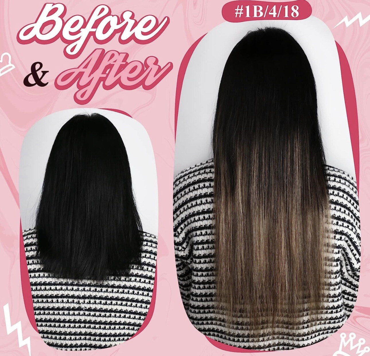 Sunny Hair Prebonded Keratin Black Ombre Dark Brown Balayage Ash Blonde