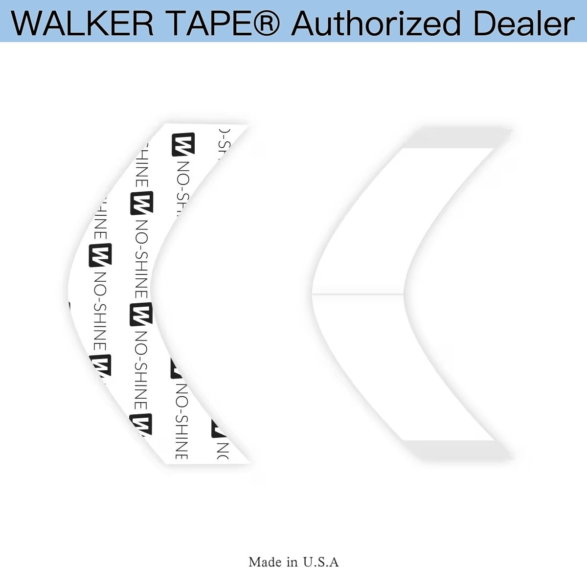 Walker No Shine A Curve Strips tape Package, Hairpiece Wig Toupee Tape, 36PCS