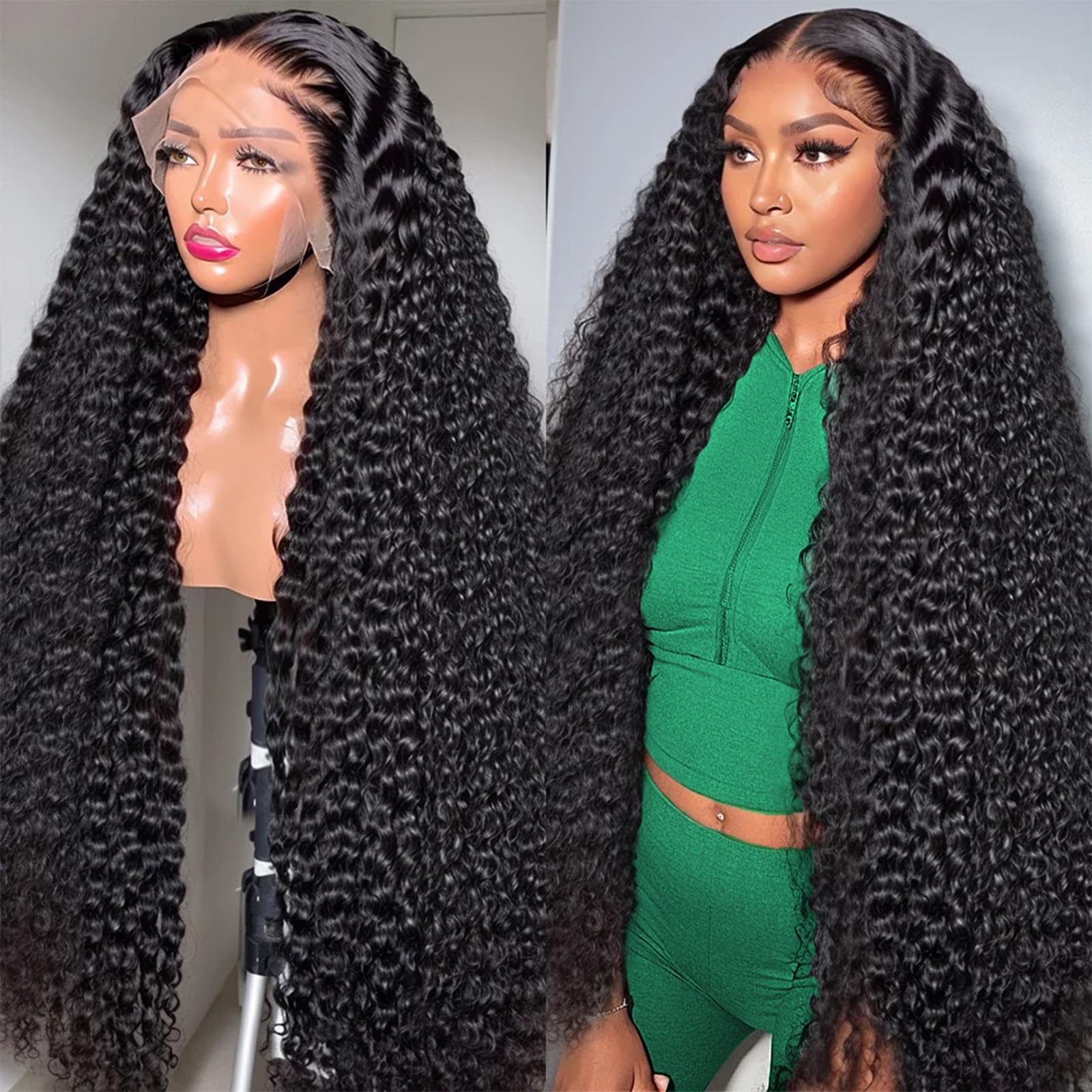 Lovelyworld Deep Wave Lace Front Wigs Human Hair13X4 Hd Deep Curly Lace Frontal