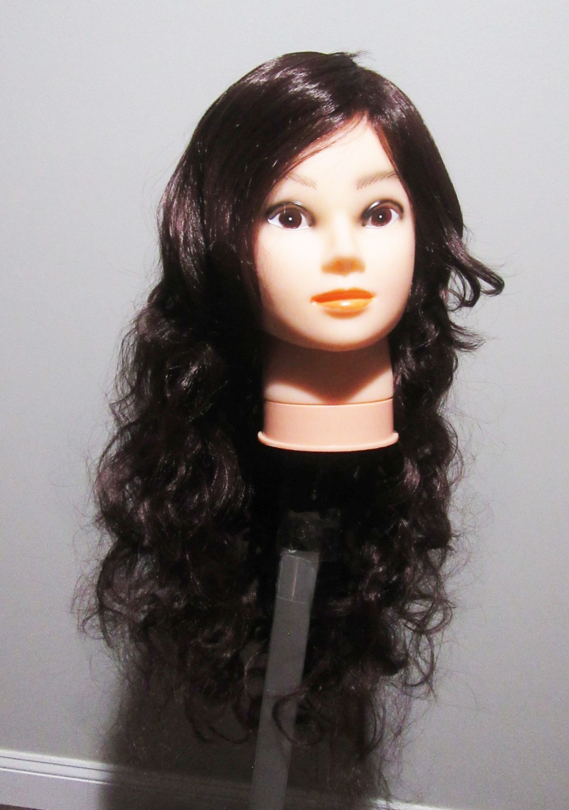 Long Wavy Burgundy Red Synthetic Wig Side Bangs Heat Resistant Daily Use