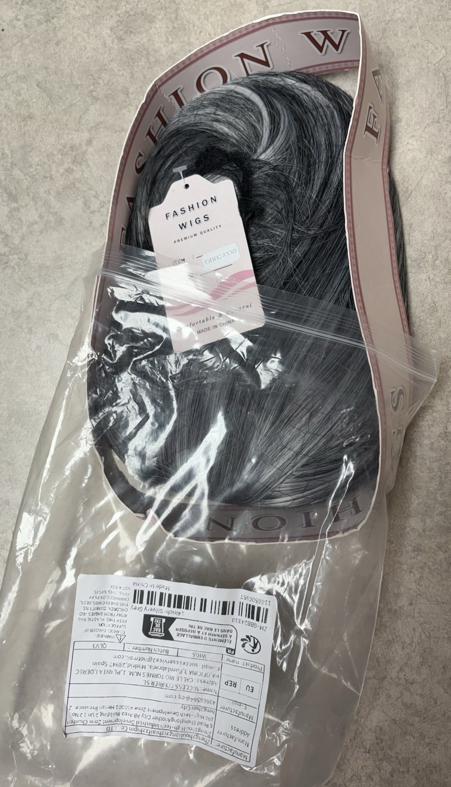 Fashion Wigs Salt & Pepper Gray Bob Style Synthetic Hair 14” NEW