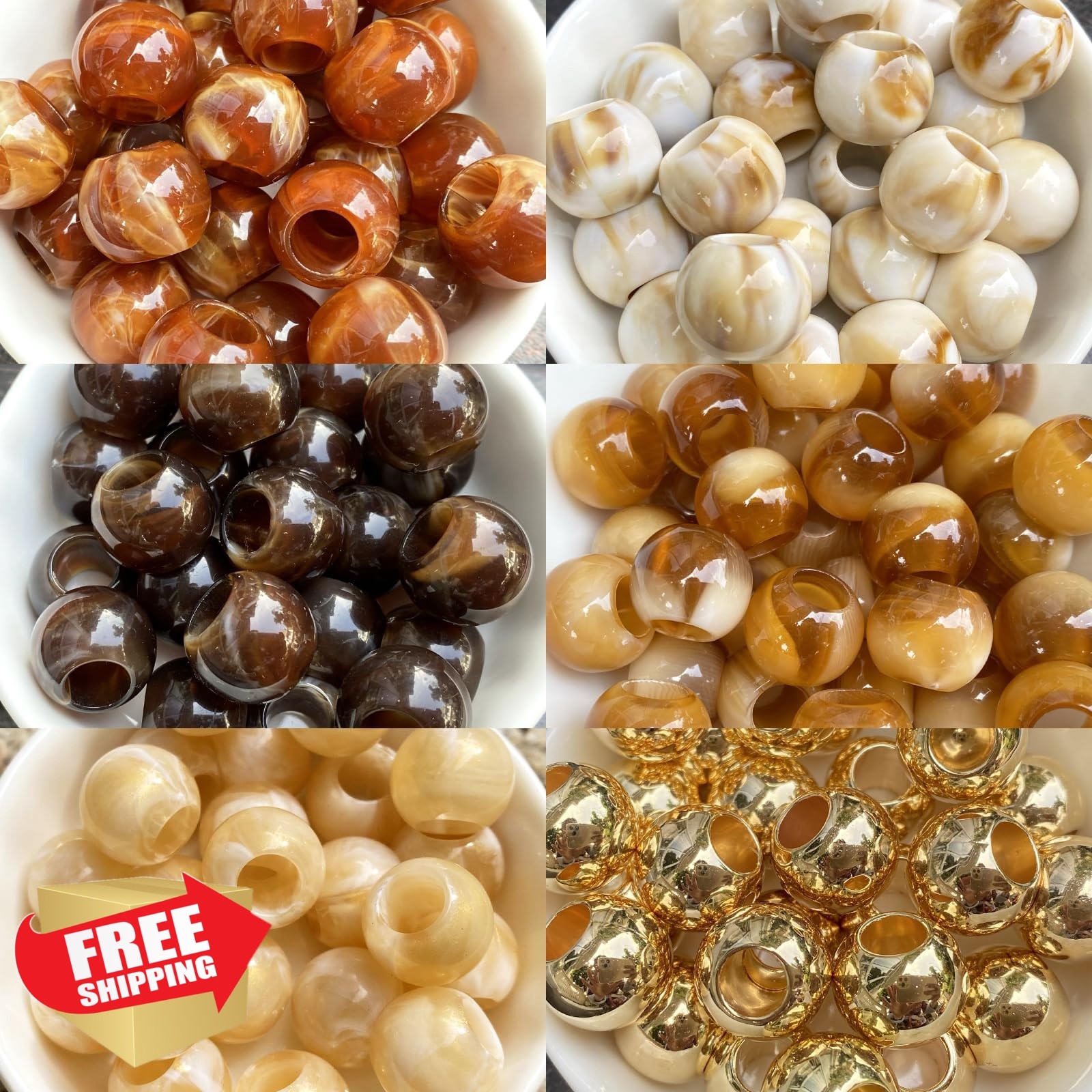 IZOKYMI African Hair Beads Jumbo Braids Bulk Mixed Colors