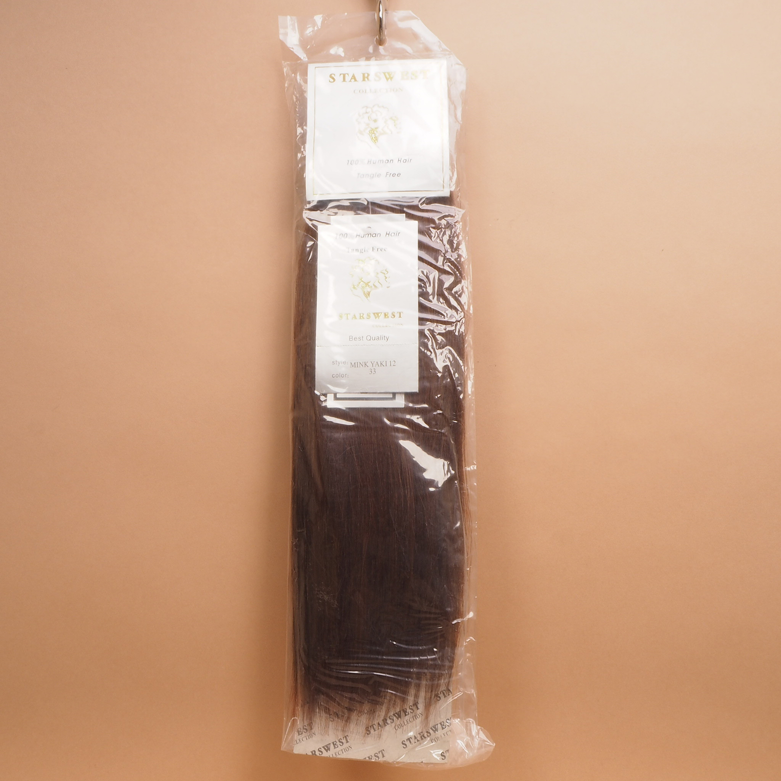 Stars West Mink Yaki Sew In Weave Weft Human Hair Extensions Dark Auburn 33 12″