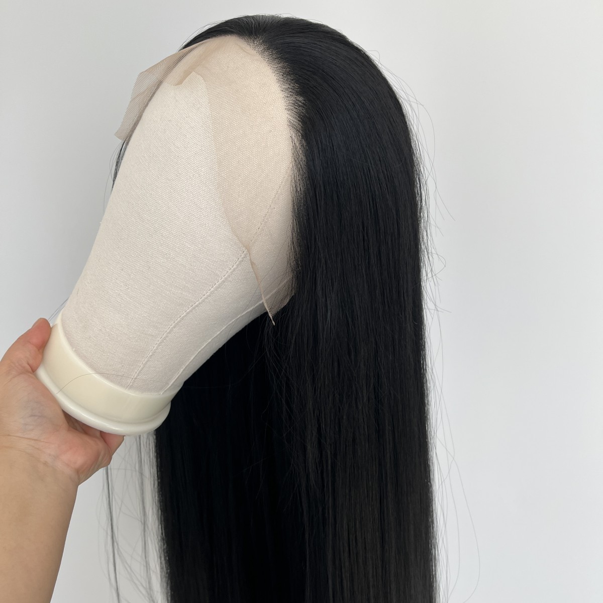 Long Straight Heat Resistant Hair Lace Frontal Wigs Off black Layered Soft