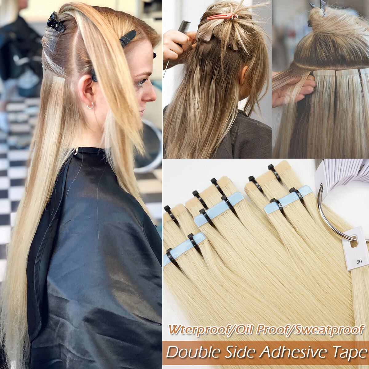 Thick Russian Tape In Remy Human Hair Extensions Skin Weft 10PCS-80PCS FULL HEAD