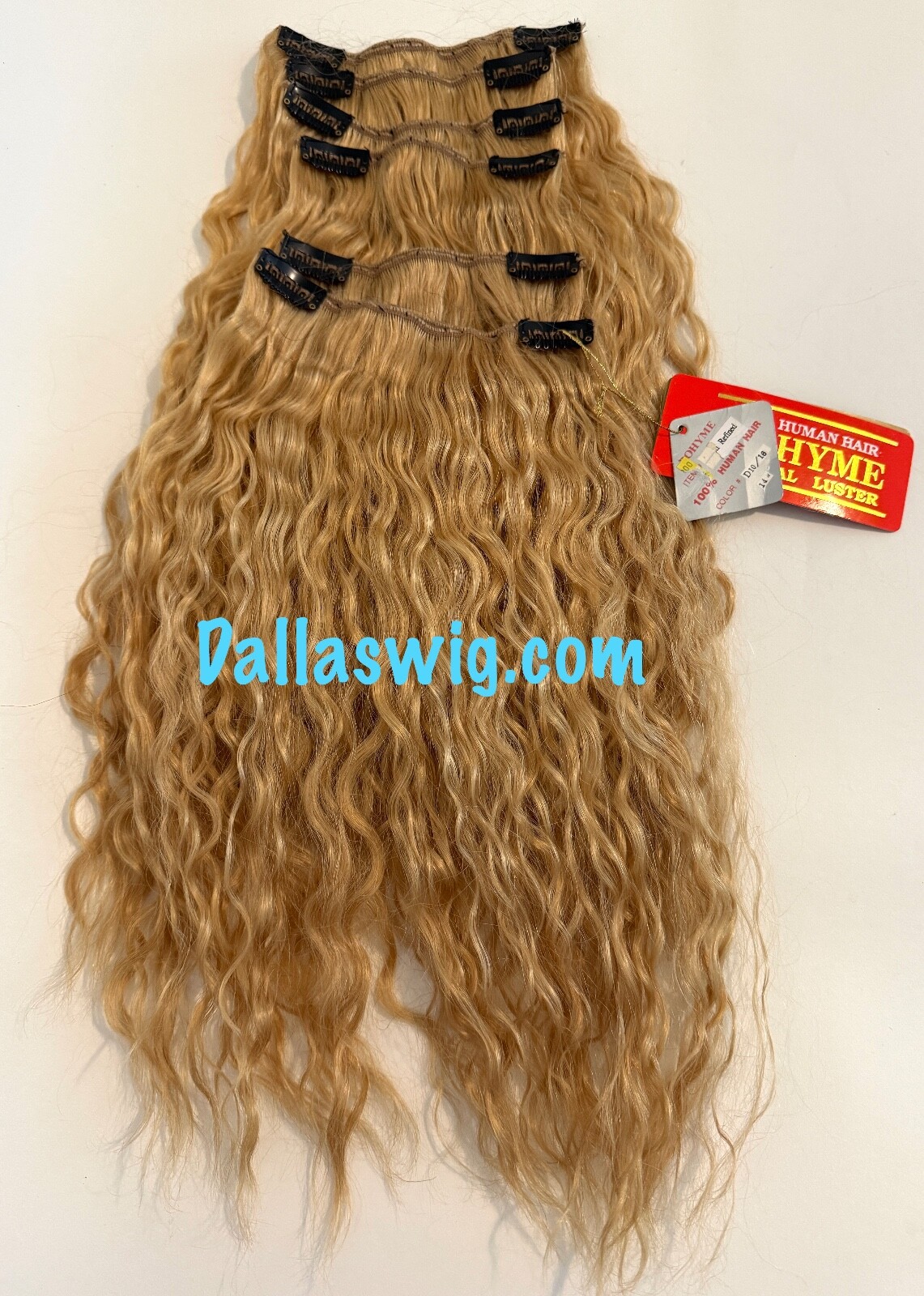 Custom Made 100% Human French Refined Curly Wave Hair 14″ Clip-In Extension