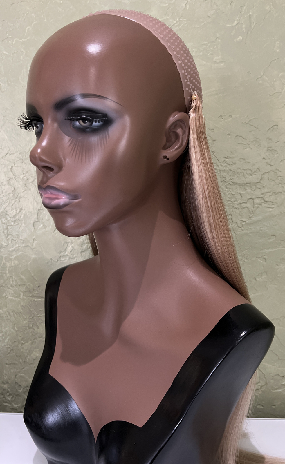 Flip in Human Hair Extensions with Invisible Wire 4 clips 20″ Highlighted Blonde