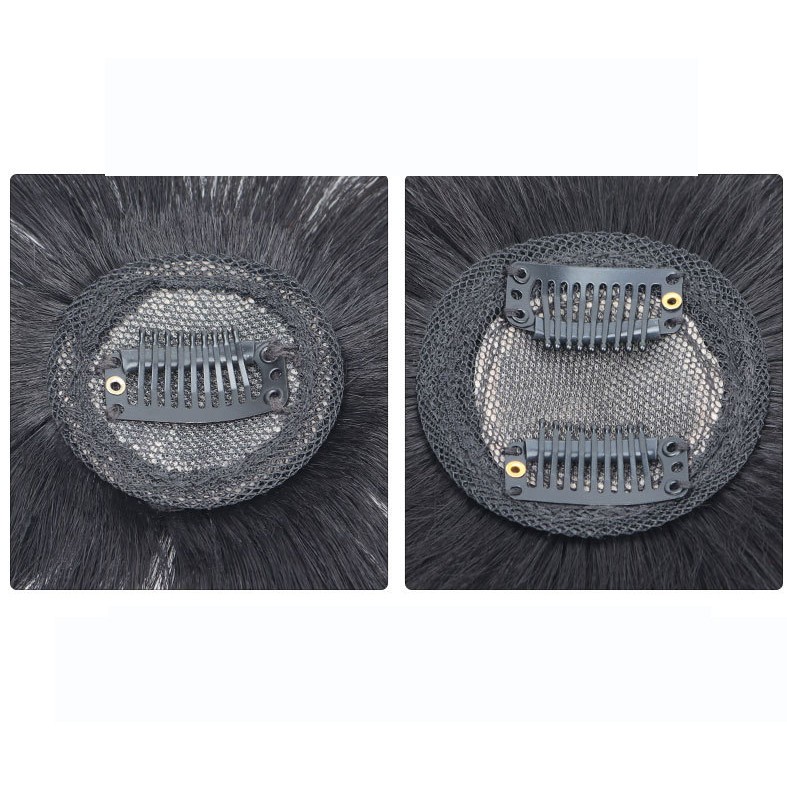 Silk Base Straight Clip In Human Hair Toppers For Loss Thin Hair Replacement