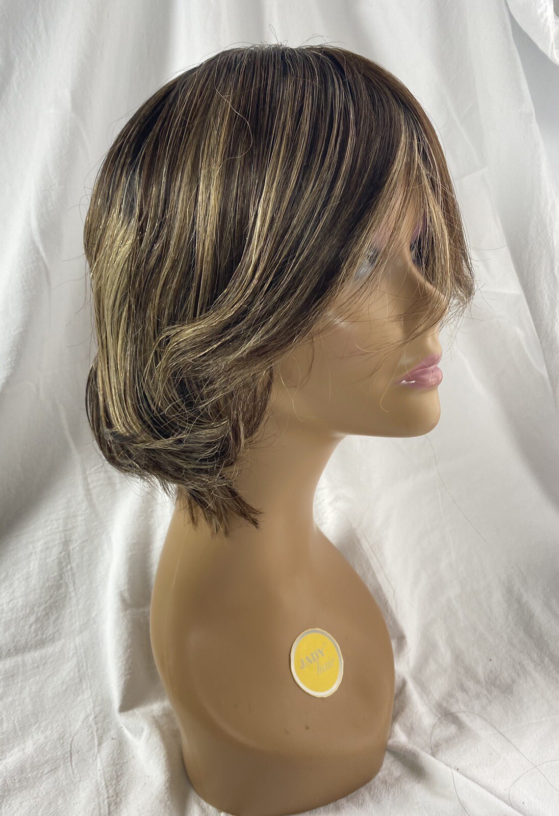 100% Human Hair Wig Short Bob Swiss Lace Hand Knotted With Wefts Back