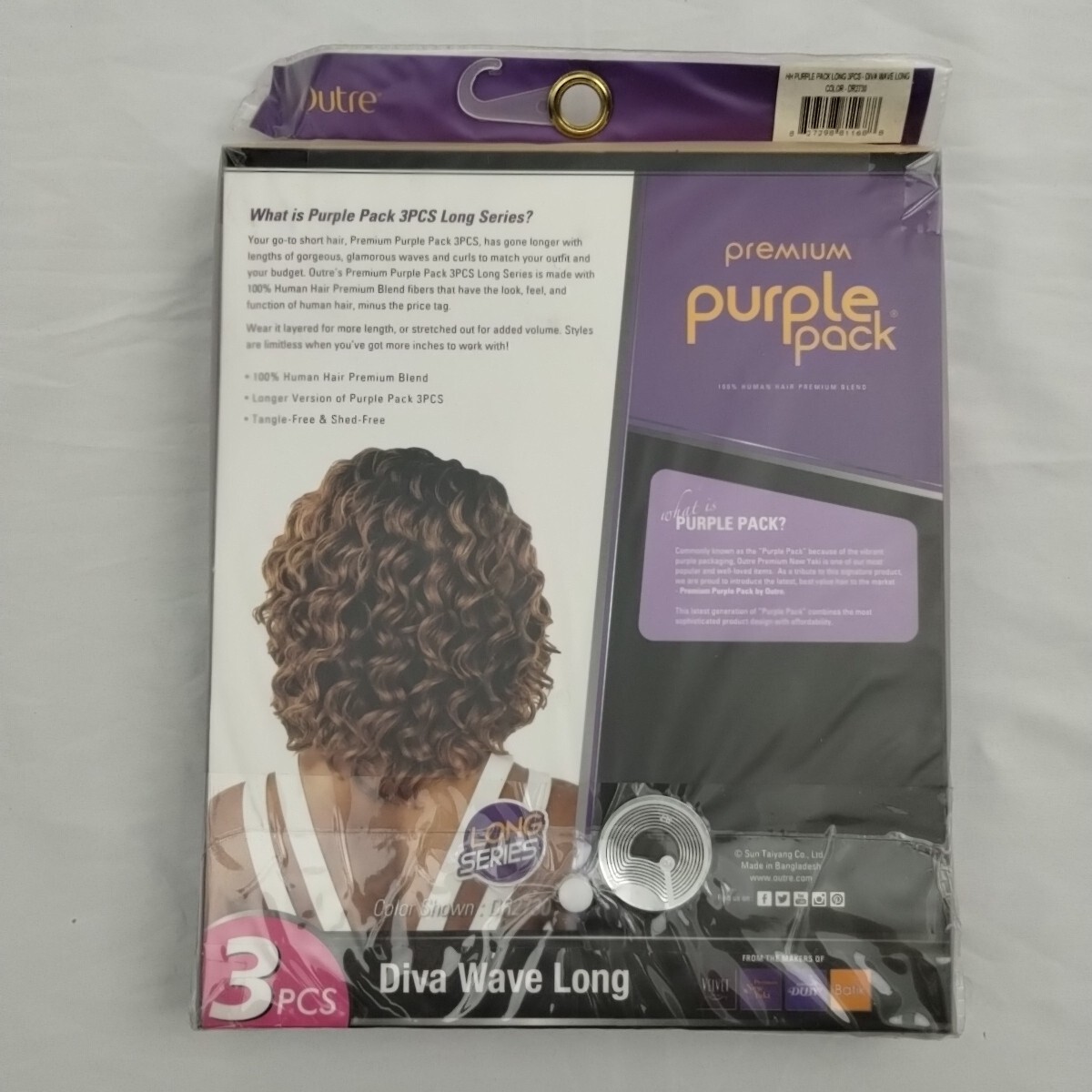 Outre Purple Pack Long Series 3PCS Diva Wave Long DR2730 100% Human New