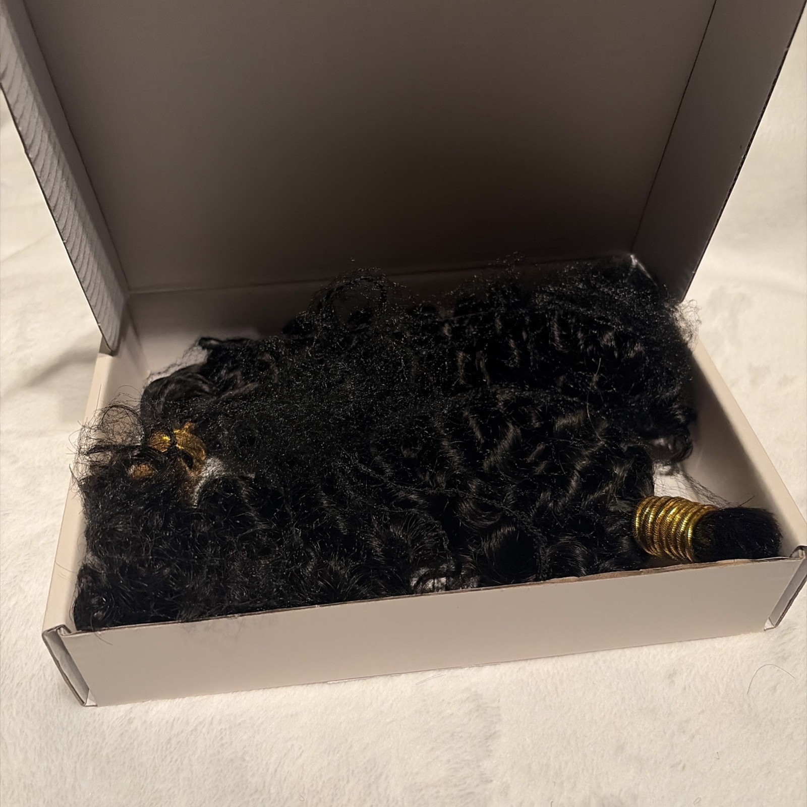Human Braiding Hair for Boho Braids 100G, 16 Inch Curly Natural Black 12A