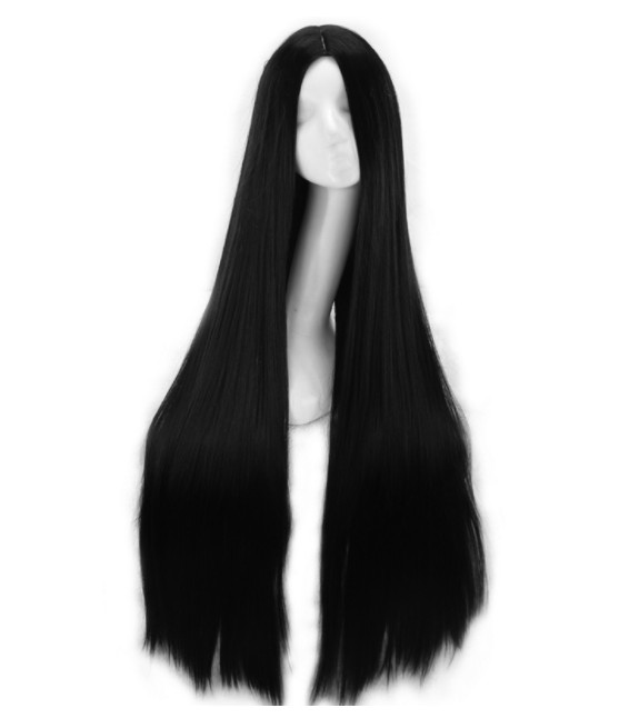 Africa new black medium length straight hair for women chemical fiber high tempe