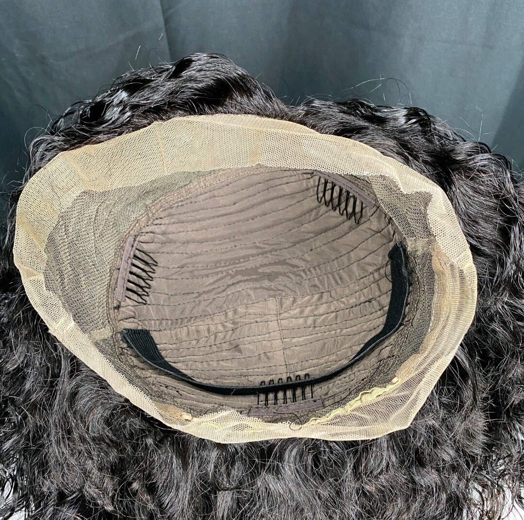 12A 12INCH RAW PERUVIAN LACE 360 FRONTAL WIG WATER WAVE 180% DENSITY NATURAL 1B#