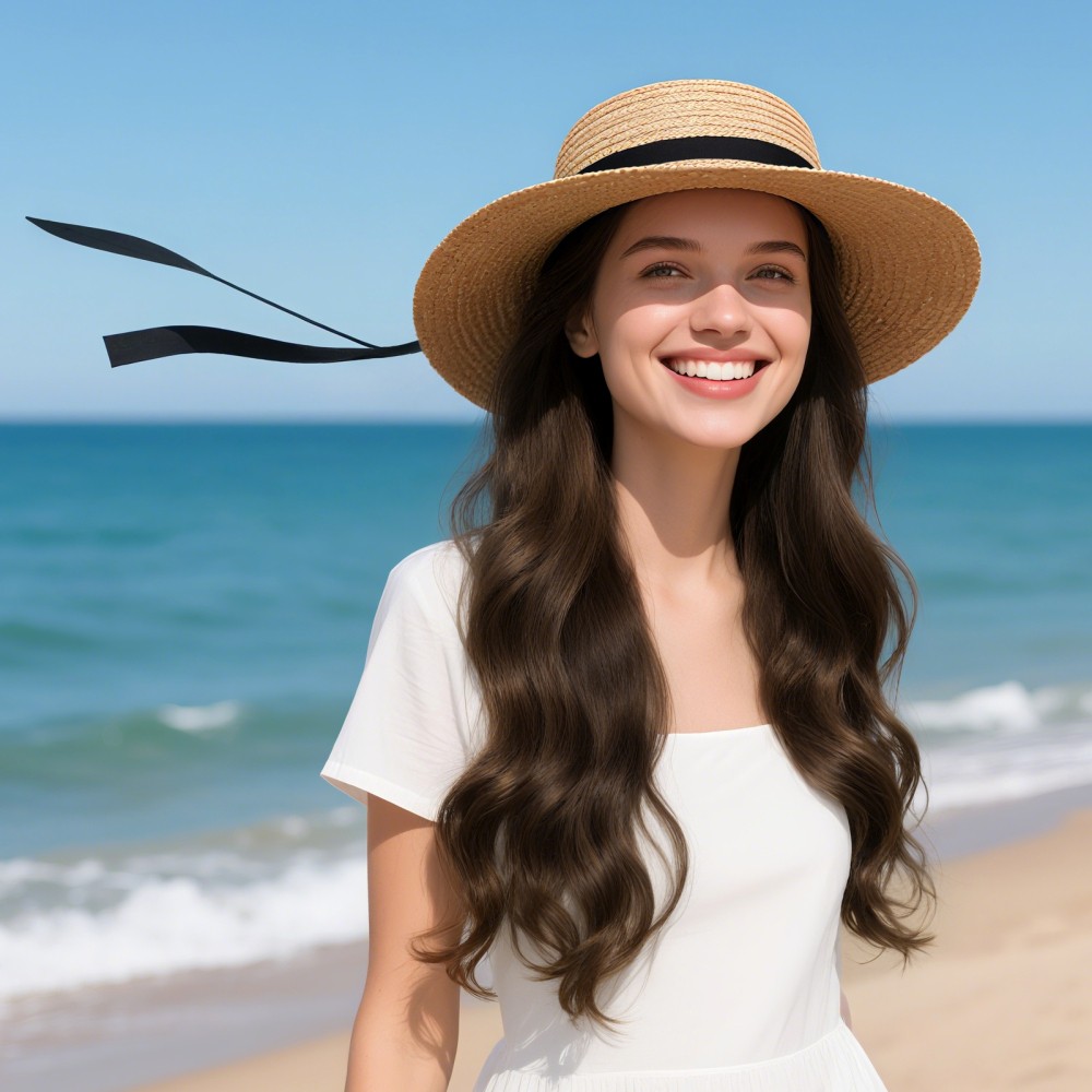 Womens Fisherman Hat for For WIG Long Curly Hair with High Temperature Fiber