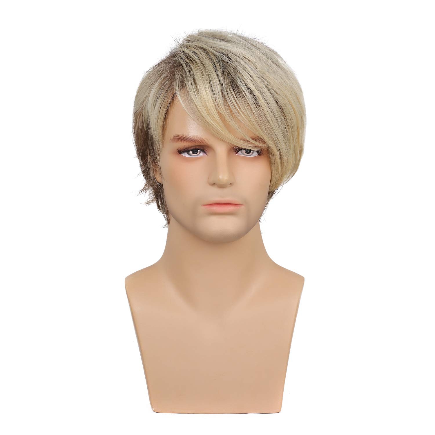 Sallcks Mens Blonde Wig Short Layered Natural 1 Count (Pack of 1),