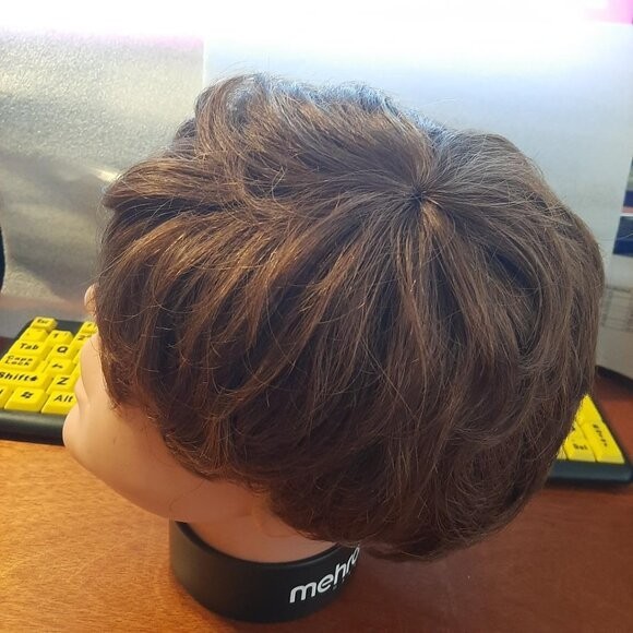 NEW ! Women & Men Short Hair 10×8 Curly Wig Dark Blonde