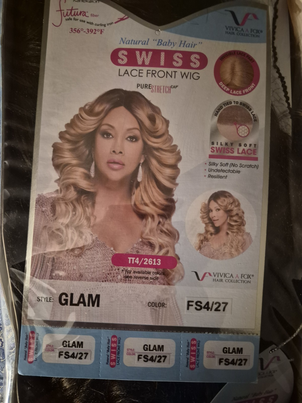 Vivica A. Fox GLAM Swiss Lace Front Deep Part Curly Heat Resistant Wig FS4/27