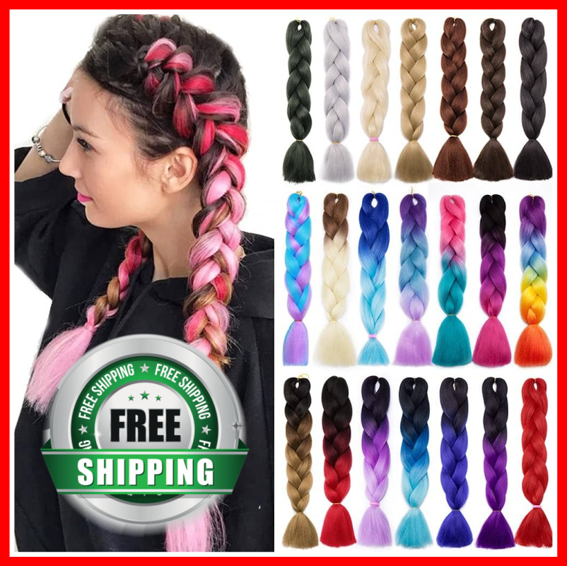 24 INCH Jumbo Braids Hair Extensions Afro Twist Braids Kanekalon 100G