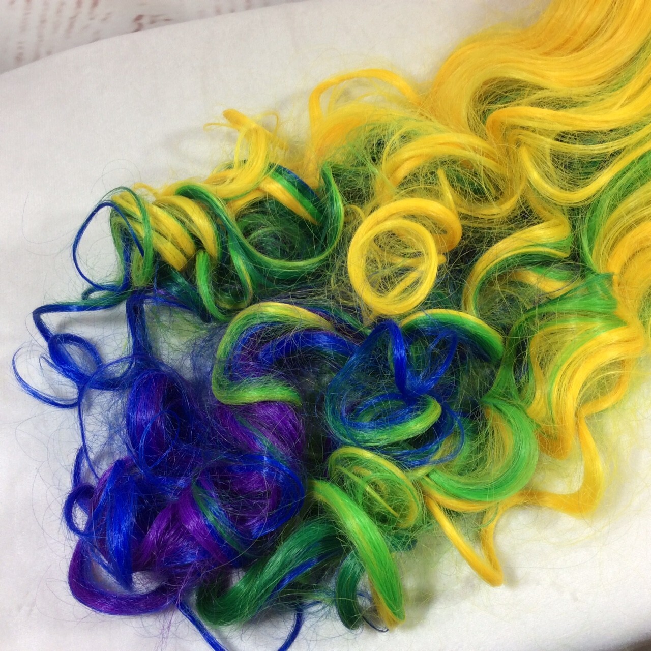 Rainbow Colorful Hair Wig 80s Rave Party Halloween Costume Cosplay Club Pride