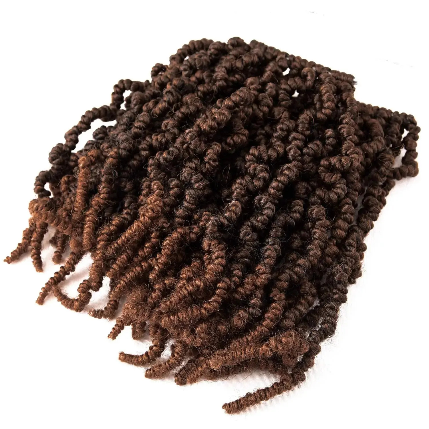 Short Curly Spring Pre twisted Ombre Synthetic Crochet Braids Hair Extensions