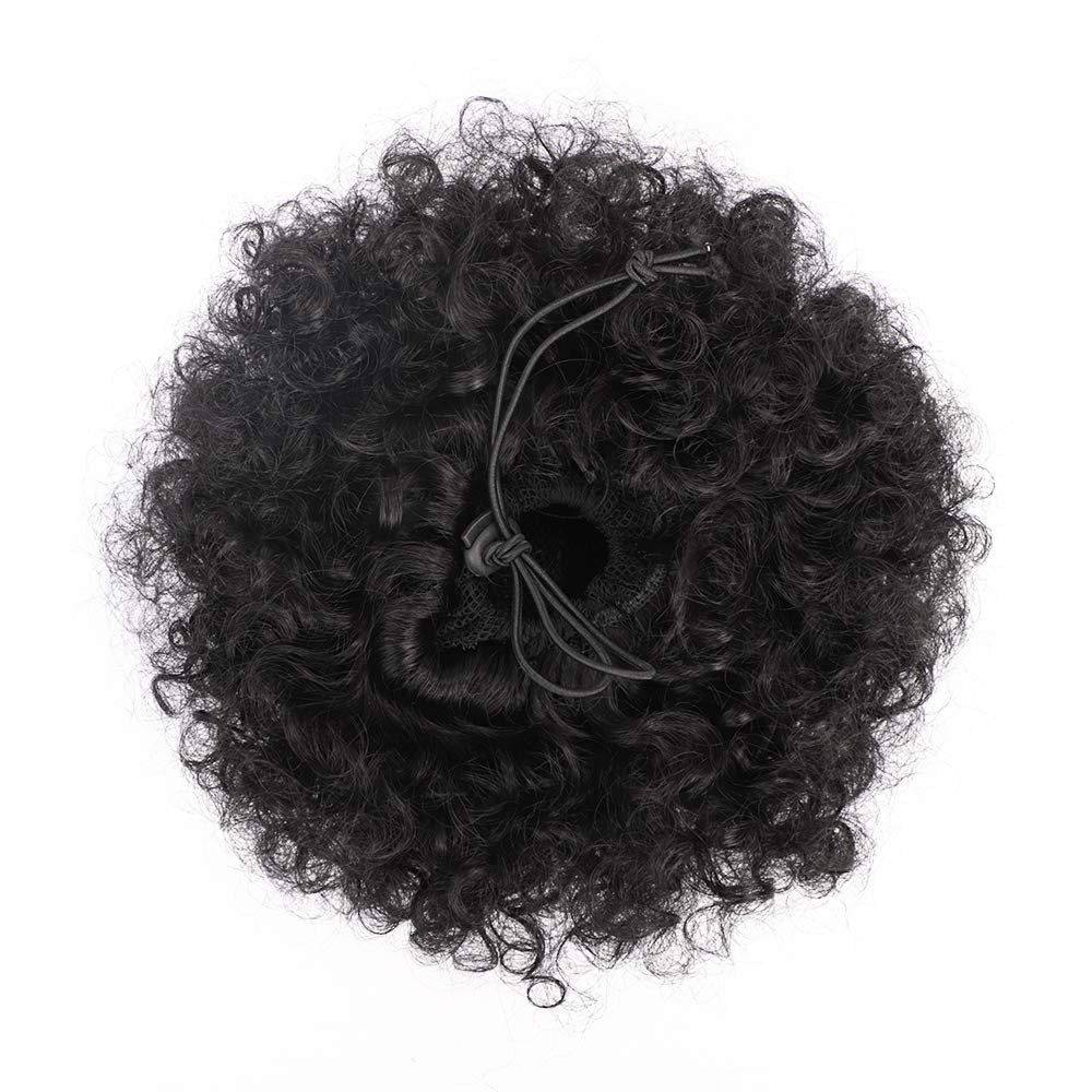 Afro Puff Drawstring Ponytail Kinky Curly Bun Hair Synthetic 1B 65g 6 Inch – 9