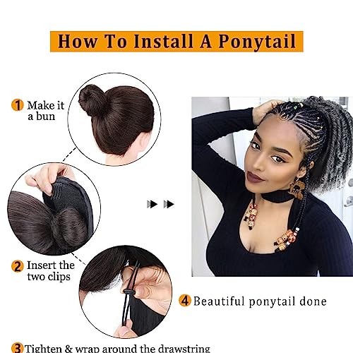 Oseti Short Grey Drawstring Ponytail for Black Women 6inch Gray 5 Inch #TGrey