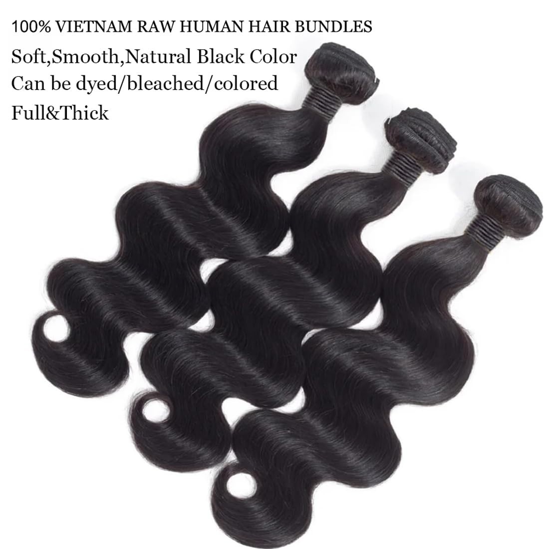 12A Raw Body Wave Human Hair Bundles 18-24 Inch, 100% Unprocessed Virgin Hair Ex