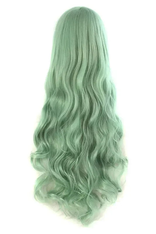 MapofBeauty 32″ 80cm Long Hair Spiral Curly Cosplay Costume Wig (Gray Green)