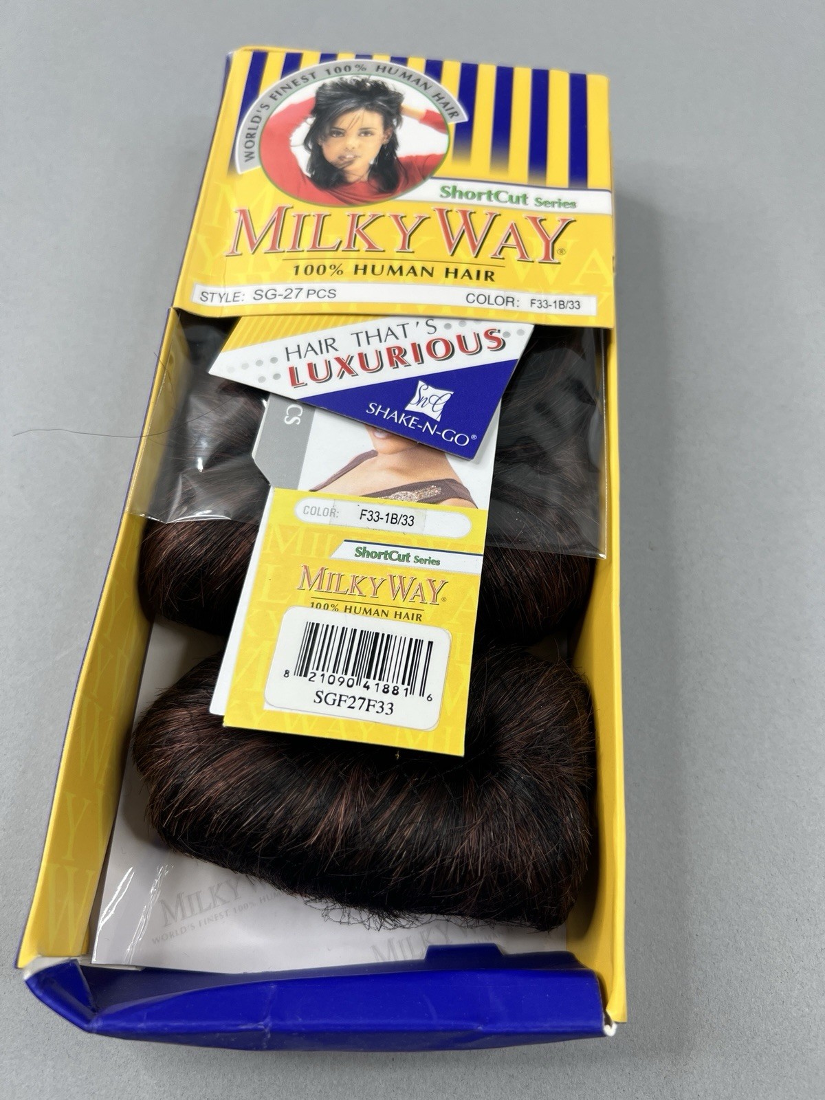 Milky Way F1B/33 Auburn Mix Human Hair 27 Pc Track Weft Extensions Short Style