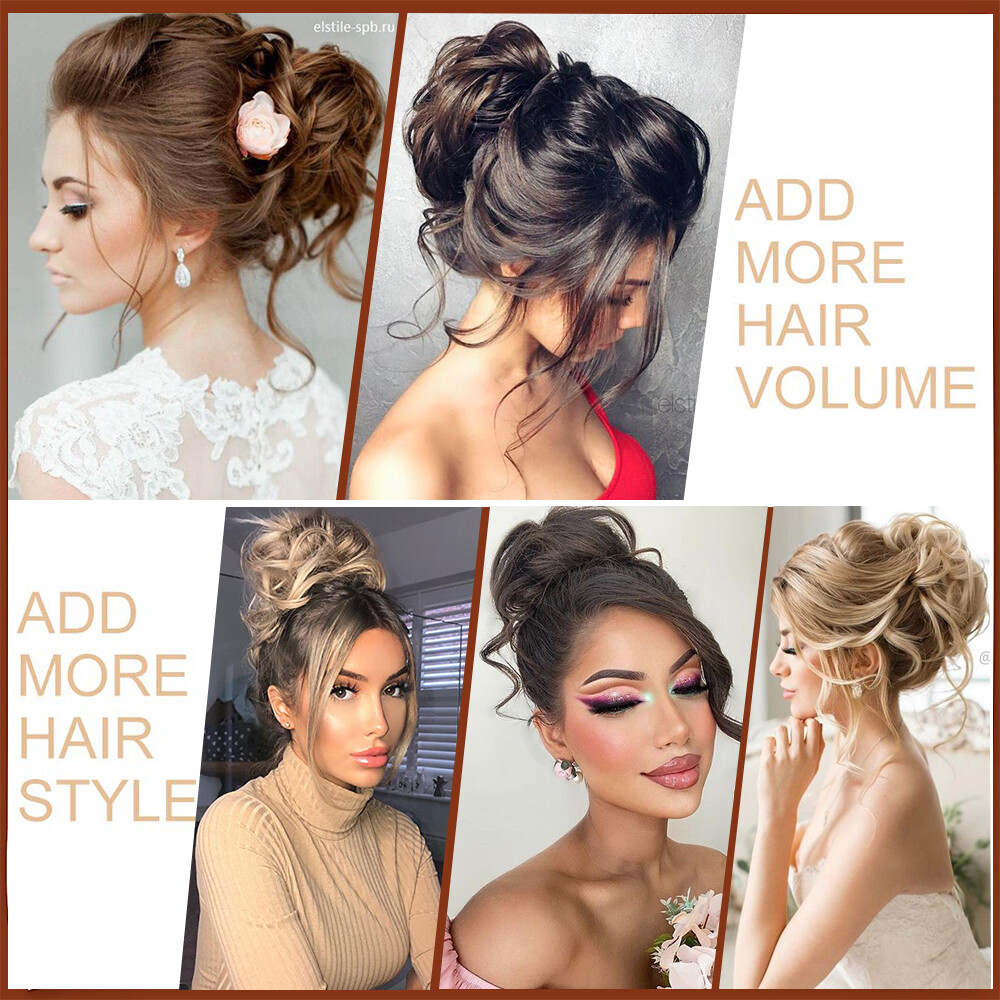 6in Fluffy Claw on Ponytail Clip in Pony Tail Hair Extensions Messy Bun Ponytail