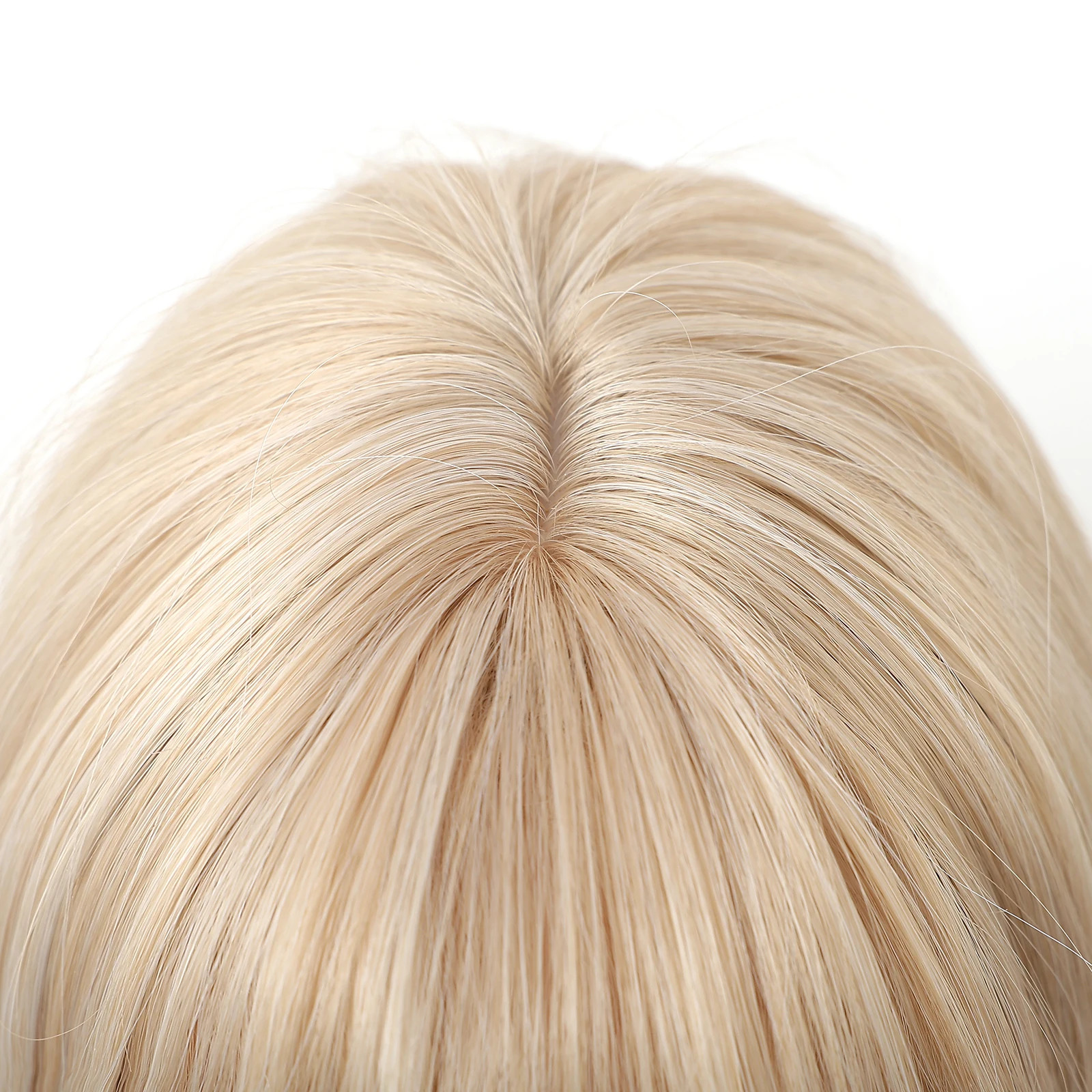 Long Straight Cosplay Wig With Fringe Highlight blonde Synthetic Hair