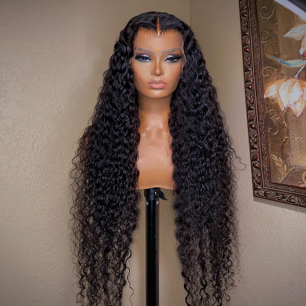 Curly 13×6 Lace Front Human Hair Wigs Brazilian Remy Loose Deep Wave Pre Plucked