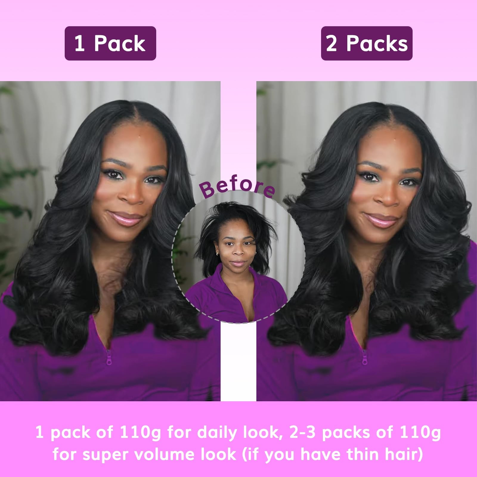 IDN BEAUTY Seamless Clip In Hair Extensions Human Hair, Body Wave 14 Inch 110…