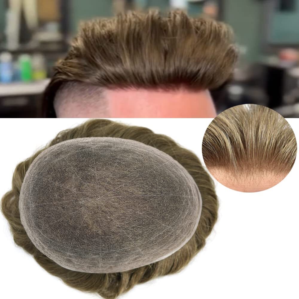 Men Toupee Swiss Lacehairpiece Hair Replacement System For Man Full Swiss Lace