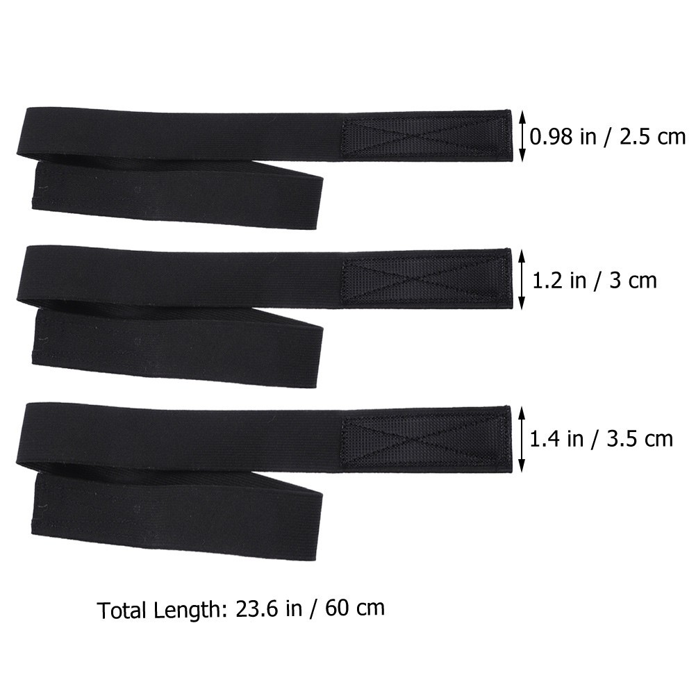 3Pcs Wigs Fixed Elastic Band Creative Headgear Band Black Breathable Band
