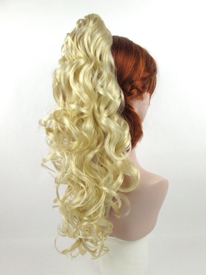 20″ LONG BIG LOOSE CURLS CURLY HAIR LAYERED PONYTAIL HAIRPIECE CLAW CLIP DELANIE