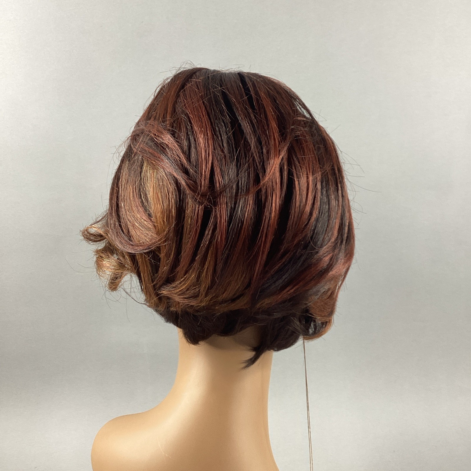 Perfect Hairline Luxy Short Straight #DRB Golden Ginger Synthetic Lace Wig