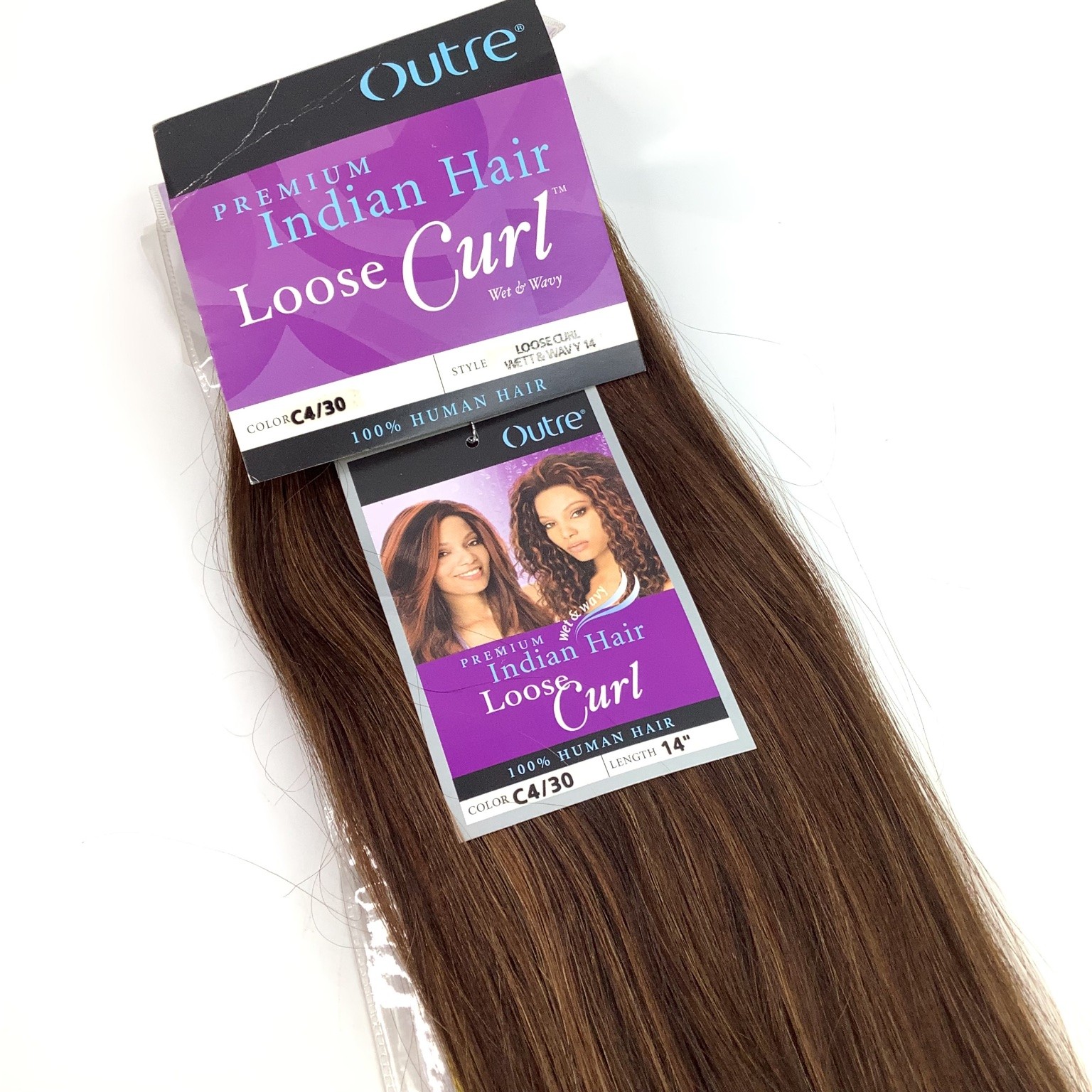 Outre Premium Indian Hair Loose Curl 14″ C4/30 100% Human Wet & Wavy