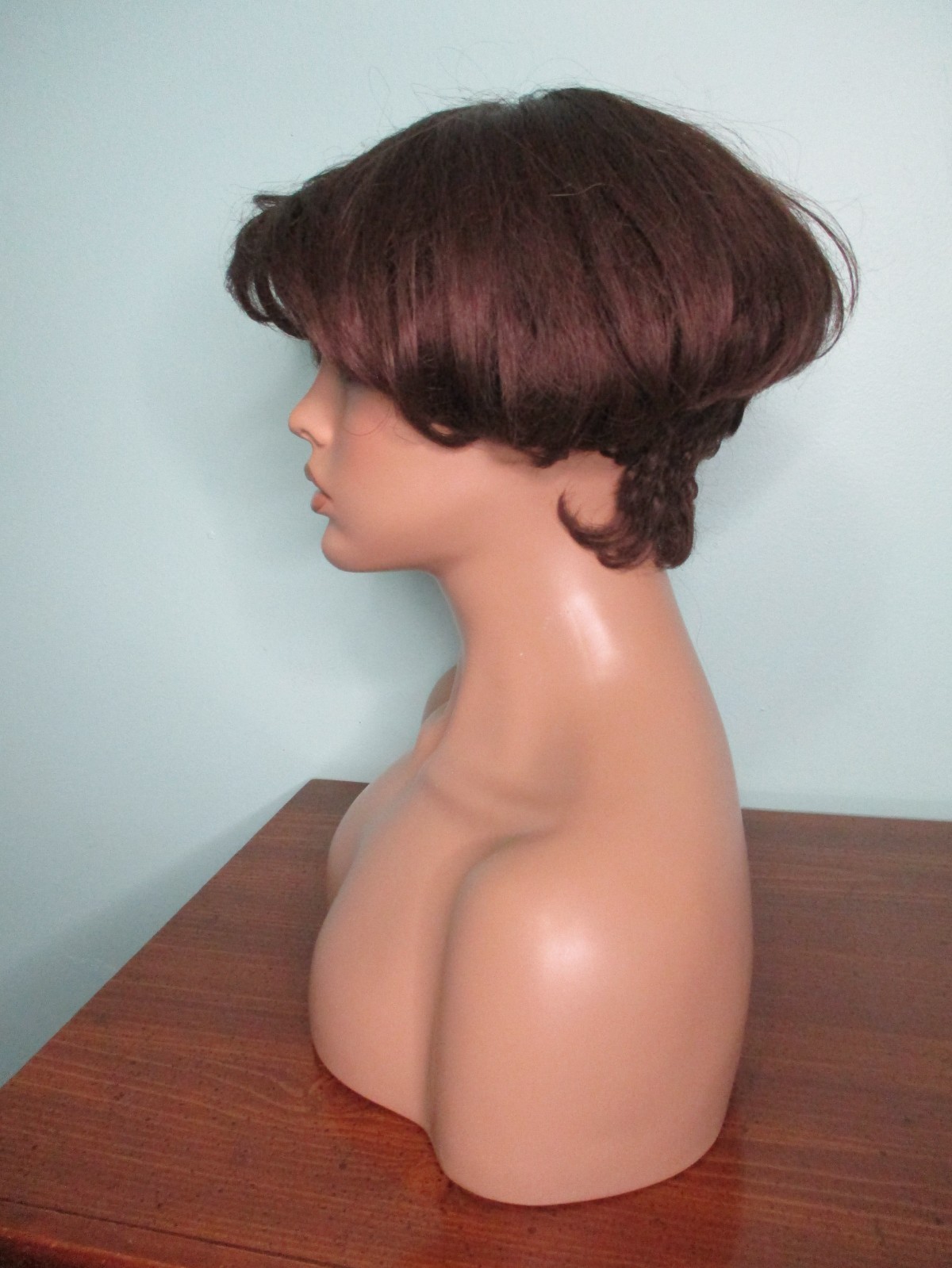 4″ – 6″ dark brown retro 90s mushroom BOB style WIG by NEW BORN FREE
