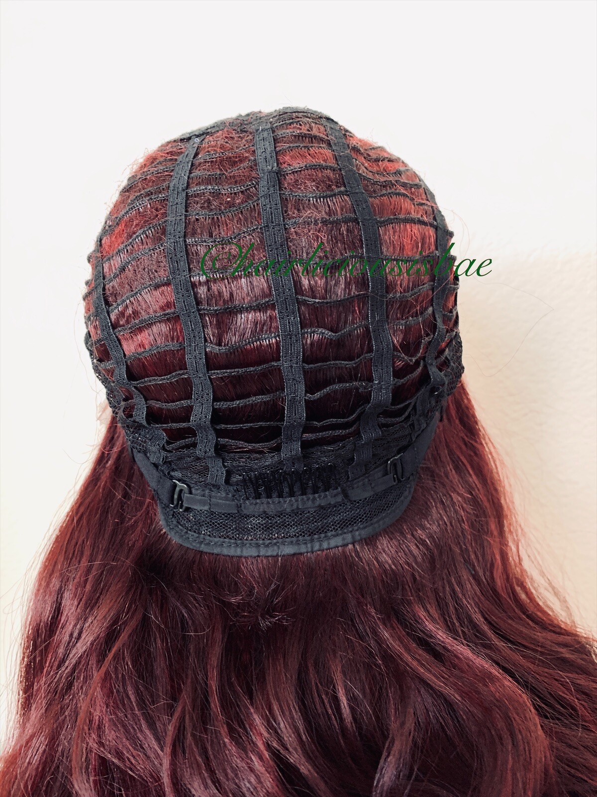 Burgundy Red Wine Wig Lace Front Wavy 24 Inch Long Heat Resistance Ok