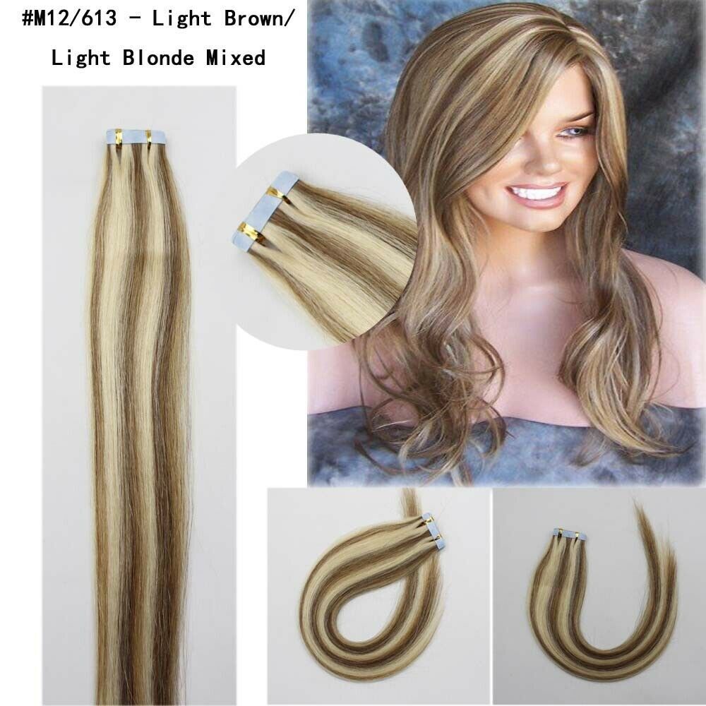 Adhesive Invisible Tape in Real Human Hair Extensions Skin Wefts Remy Hair Style