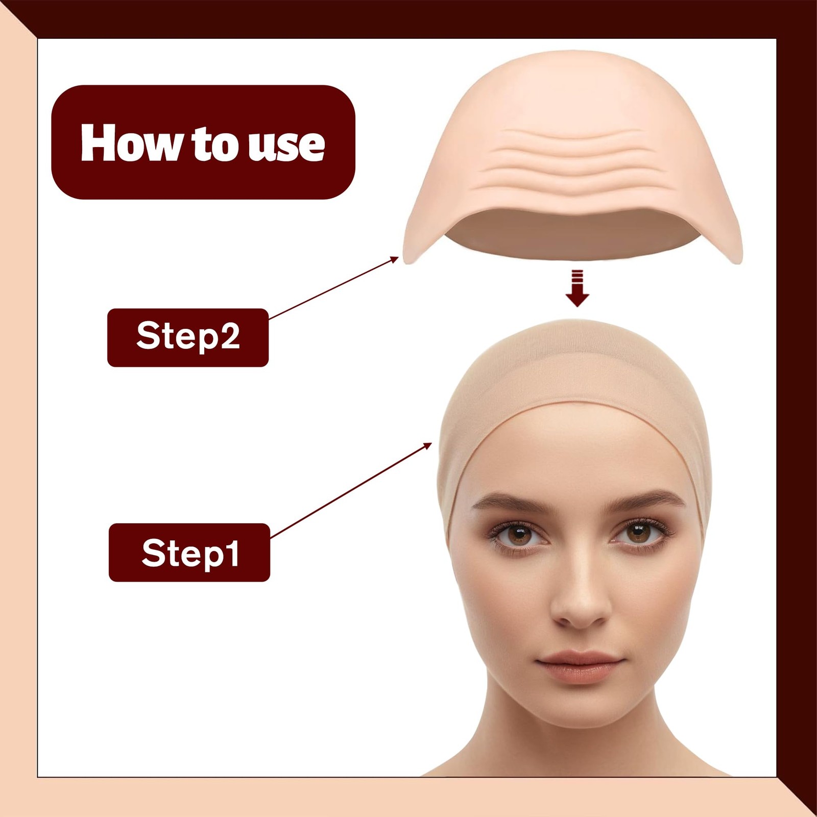 1 Piece Halloween Bald Cap with Wigcap, Makeup Bald Cap for Adults Cosplay Pa…